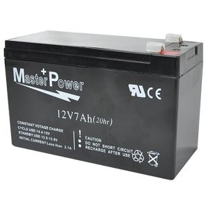 Bateria 12V 7Ah Recarregável Selada p/ Alarme ou Cerca Elétrica - Master Power