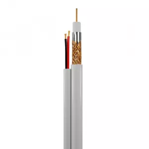 Cabo Coaxial RF 4mm CFTV Dupla Blindagem Condutor 100% Cobre c/ Bipolar Alimentação Telecam - 100M