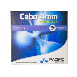 Cabo Coaxial RF 4mm CFTV c/ Bipolar Externo 80% Pacific Multitoc 100 Metros