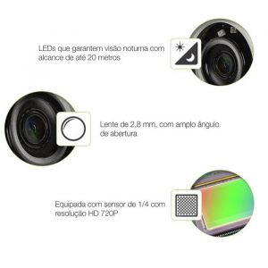 Câmera Dome Lente 2,8mm Híbrida Infravermelho 20 Metros HD 720p Citrox