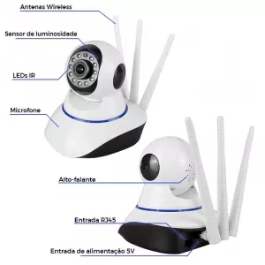 Câmera IP WiFi Robô C/ Áudio e Rastreamento de Movimento 1080p Full HD Pan/Tilt