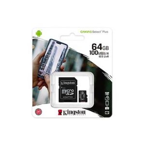 Cartão de Memória Kingston Micro SD 64GB Canvas Select Plus Classe 10