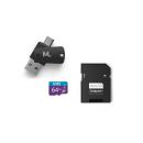 Cartão de Memória Micro SD 64GB Multilaser Ultra High Speed-I Com Adaptador USB Dual Drive + Adaptador SD