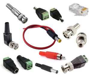 Conectores e Adaptadores CFTV - BNC, P4, RJ45, RCA...