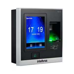 Controlador De Acesso SS 420 MF Intelbras 13,56 MHz Display Touch Screen e Leitor Biométrico