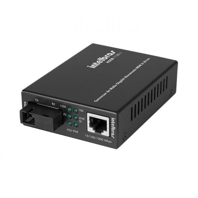 Conversor de Mídia Gigabit Ethernet Monomodo 20Km KGSD 1120 A Intelbras