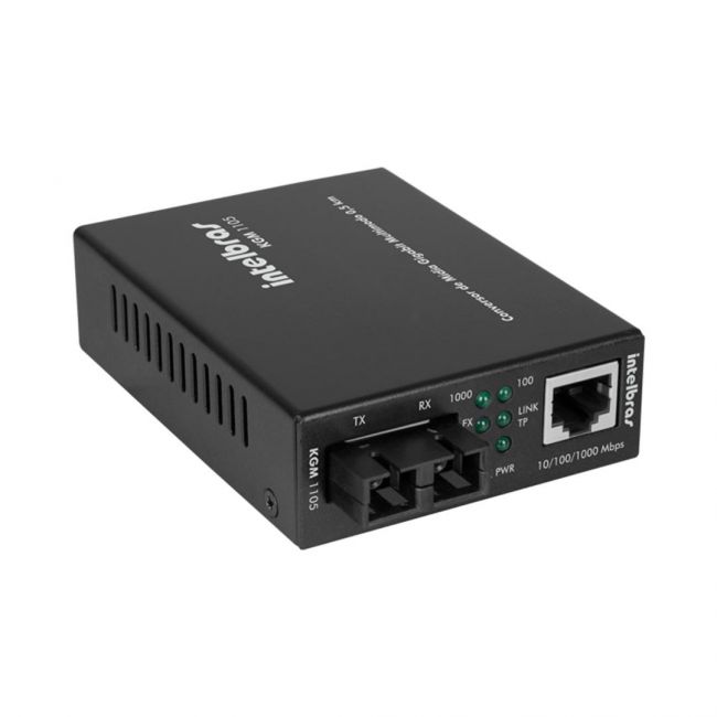 Conversor de Mídia Gigabit Ethernet Multimodo KGM 1105 Intelbras 0,5km