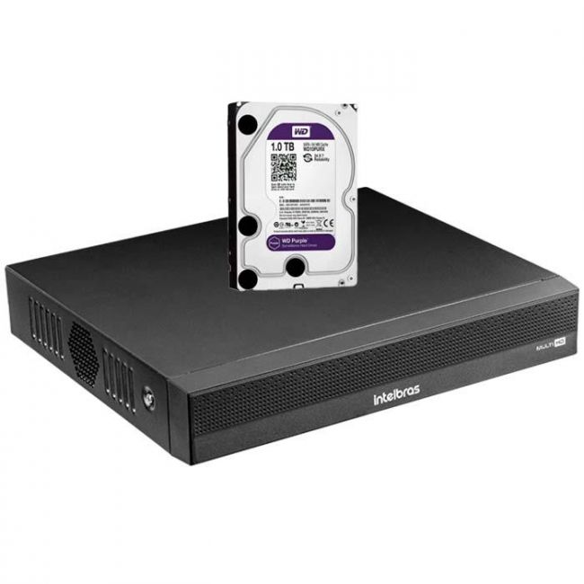 DVR Intelbras MHDX 1016-C Gravador de Vídeo Multi HD 16 Canais C/ HD 1TB WD Purple