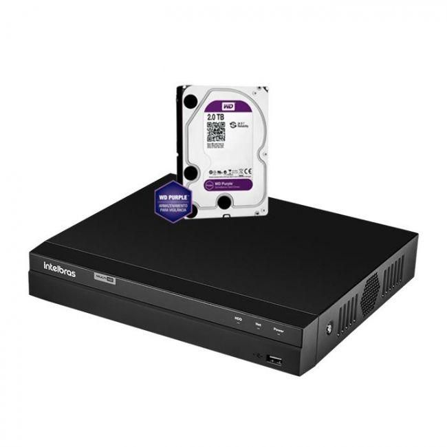 DVR Intelbras MHDX 1208 Full HD 1080P 8 Canais Gravador Multi HD Com HD 2TB Western Digital WD Purple