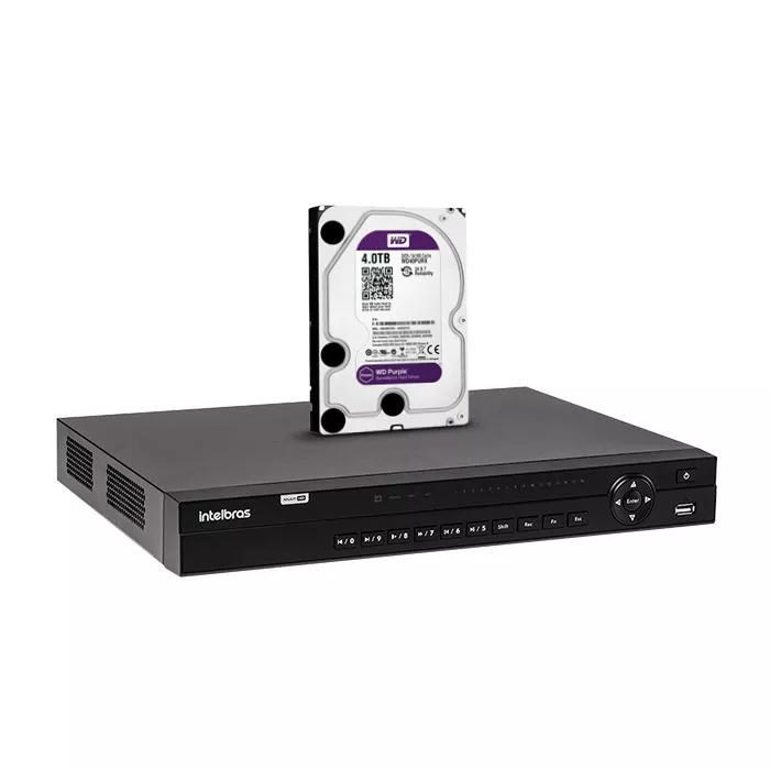 DVR Intelbras MHDX 1232 Full HD 1080P 32 Canais Gravador Multi HD C/ HD 4TB WD Purple