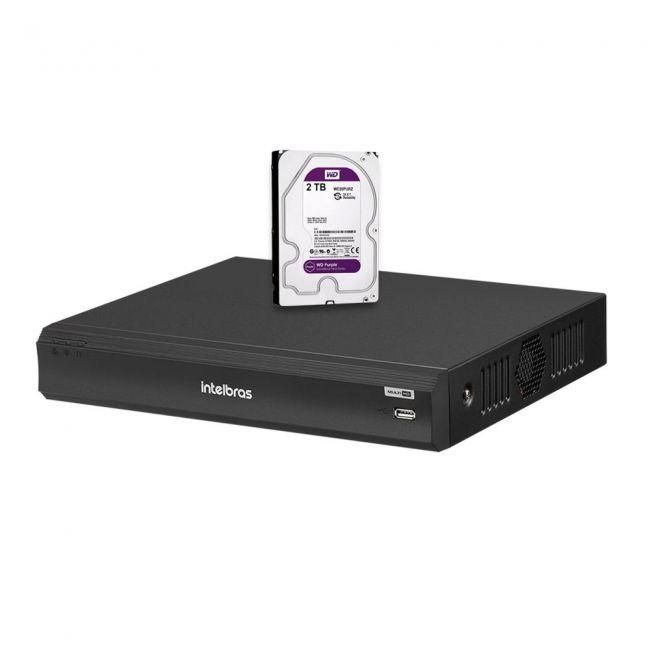 DVR Intelbras Multi HD iMHDX 3008 Gravador Digital Inteligente de Vídeo 8 Canais 5MP C/ HD 2TB WD Purple