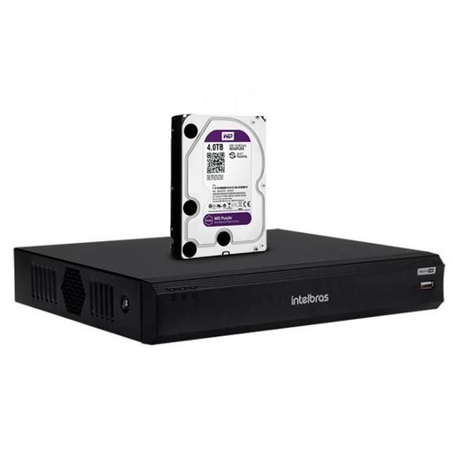 DVR Intelbras Multi HD iMHDX 3116 Gravador Inteligente 16 Canais 5MP Com HD 4TB WD Purple
