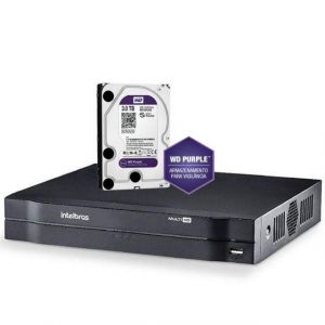 DVR Intelbras Multi HD MHDX 1108 Gravador 8 Canais Full HD 1080P Com HD 3TB Western Digital WD Purple