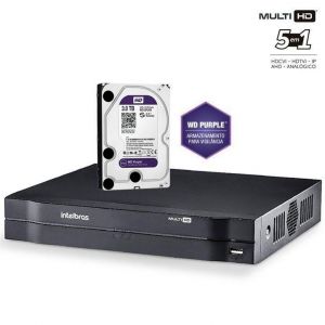 DVR Intelbras Multi HD MHDX 1108 Gravador 8 Canais Full HD 1080P Com HD 3TB Western Digital WD Purple
