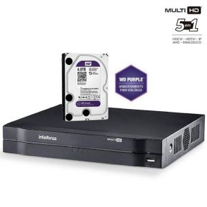 DVR Intelbras Multi HD MHDX 1116 Gravador 16 Canais Full HD 1080P Com HD 4TB Western Digital WD Purple