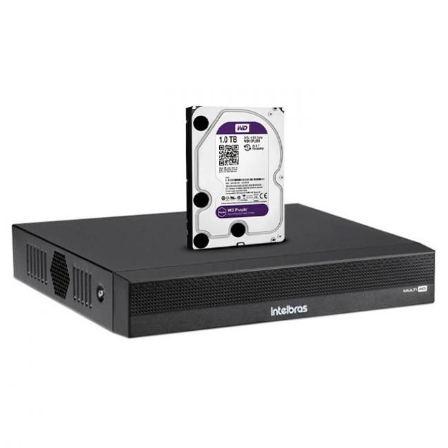 DVR Intelbras Multi HD MHDX 3116-C Gravador de Vídeo Com Inteligência Artificial 16 Canais C/ HD 1TB WD Purple