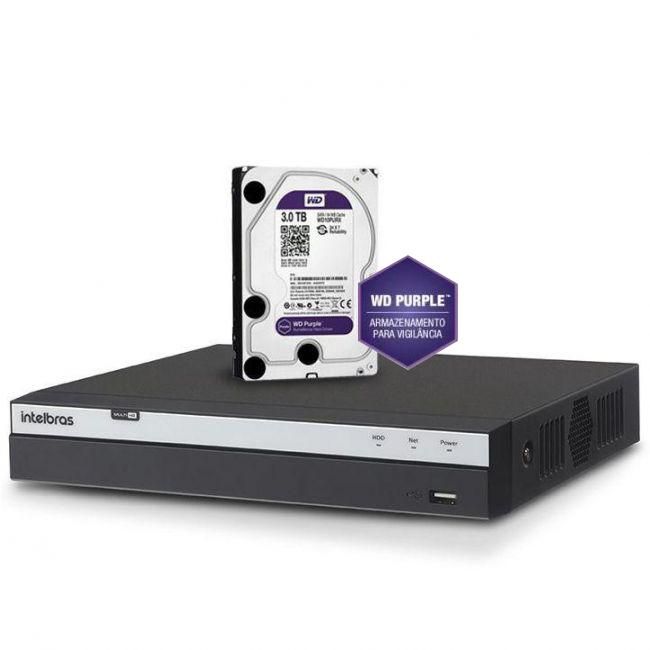 DVR Multi HD Intelbras MHDX 3108 Gravador Digital de Vídeo 8 Canais 4 Megapixel Com HD 3TB WD Purple