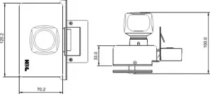 Fechadura Elétrica Para Porta de Vidro Com Rasgo e Abertura Interna PV90 1R-B (Vidro/Alvenaria) c/ Maçaneta Bola - HDL