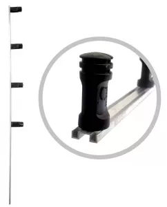 Haste de Alumínio Tipo "M" com 4 Isoladores Preto 75cm