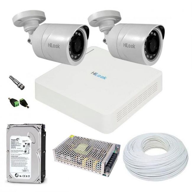 Kit 2 Câmeras de Segurança Hilook Alta Resolução HD 720p Infravermelho Completo 