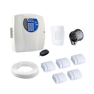 Kit Alarme Residencial e Comercial Completo c/ 6 Sensores e Central Genno c/ Discadora Telefônica