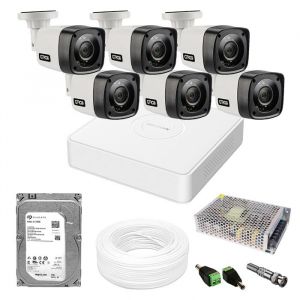 Kit Câmeras de Segurança HD Sistema de Vigilância Completo C/ DVR Hikvision 8 Canais
