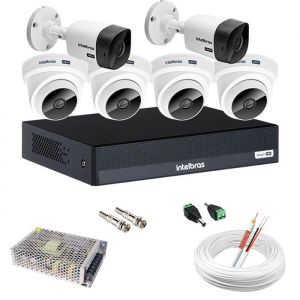 Kit Câmeras de Segurança Intelbras c/ 6 Câmeras e DVR 8 Canais MHDX 1008-C