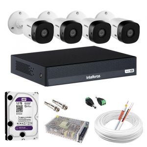 Kit Câmeras de Segurança Intelbras Com 4 Câmeras Full HD 1080p Infravermelho