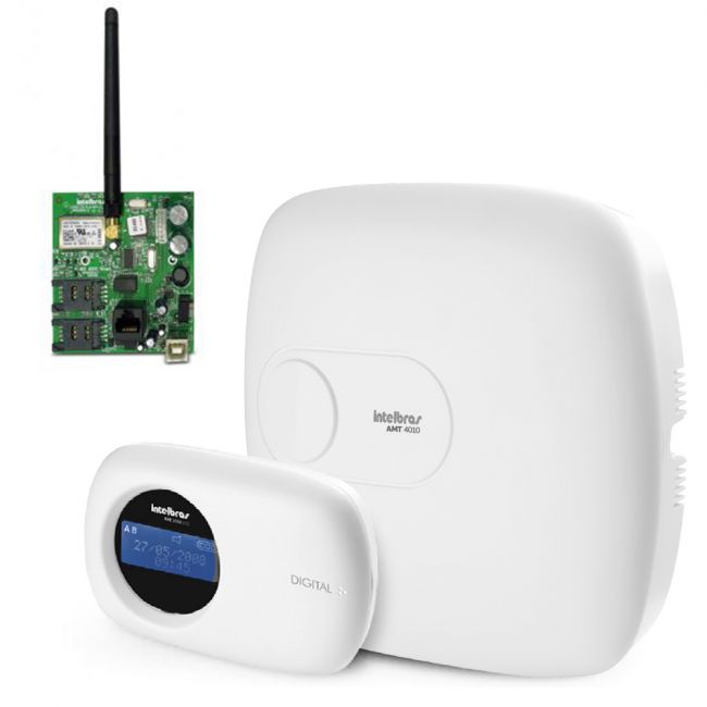 Kit Central de Alarme Monitorada AMT 4010 SMART Intelbras e Comunicador Ethernet/GPRS XEG 4000 Smart
