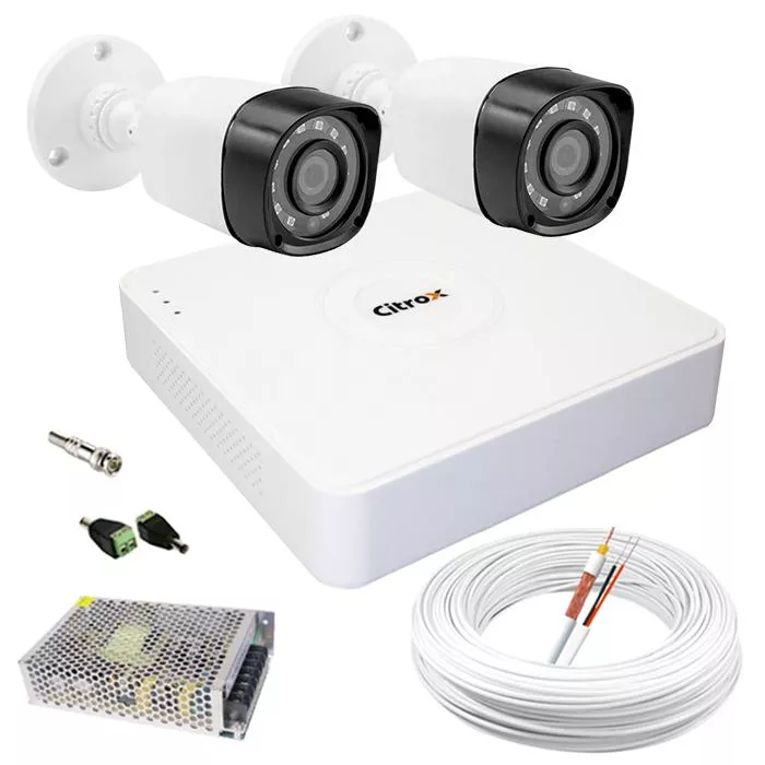 Kit Com 2 Câmeras de Segurança Full HD 1080p e DVR de 4 Canais Citrox