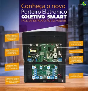 Kit Interfone Porteiro Eletrônico Coletivo de 2 Pontos + 2 Monofones Lider
