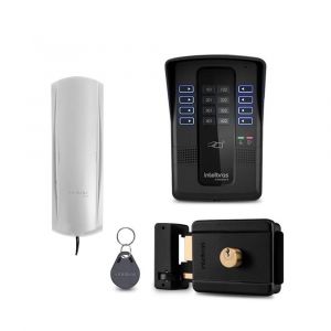 Kit Porteiro Eletrônico Coletivo Intelbras 8 Pontos Completo Interfone Com Controle de Acesso