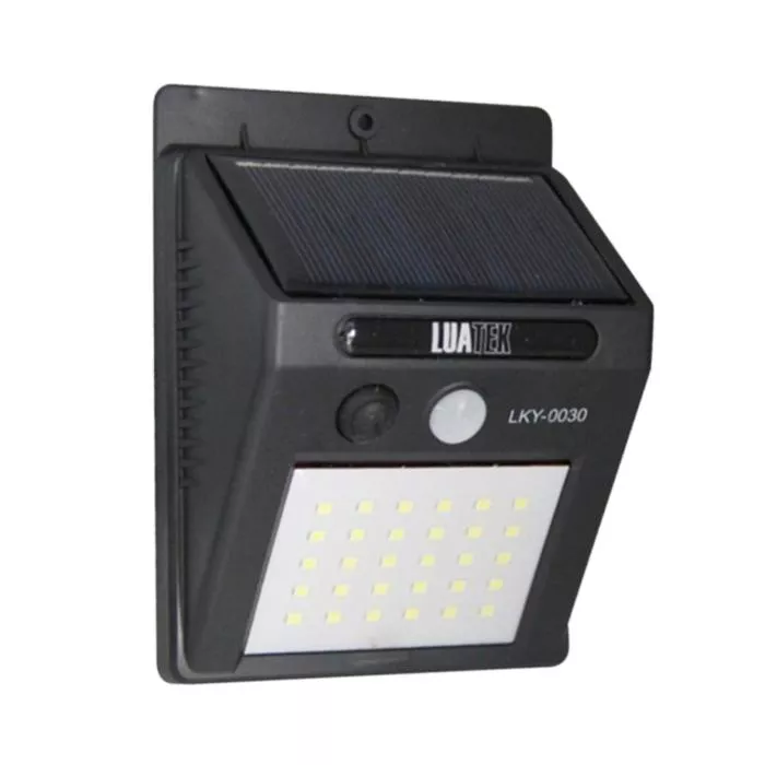 Luminária LED Arandela Sem Fio Com Carregador Solar e Sensor de Movimento