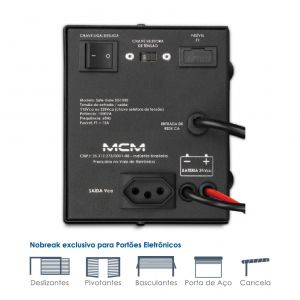 NoBreak MCM P/ Motores de Portão Safe Gate Flash SG 1500 - 220V