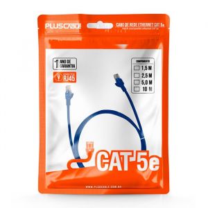 Patch Cord Cat5E 2,5m Azul Plus Cable