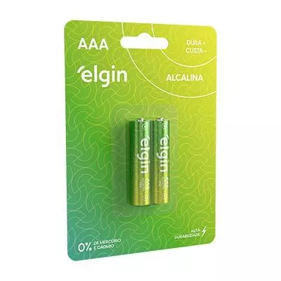 Pilha AAA Alcalina Elgin C/ 2 Unidades