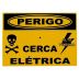 Placa de Advertência para Cerca Elétrica Em Alumínio "Perigo Cerca Elétrica"