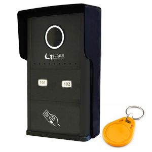 Porteiro Coletivo Smart RFID Interfone 2 Pontos LR 802R C/ Controlador de Acesso Lider