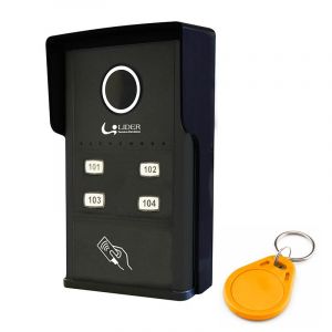 Porteiro Coletivo Smart RFID Interfone 4 Pontos LR 804R C/ Controlador de Acesso Lider