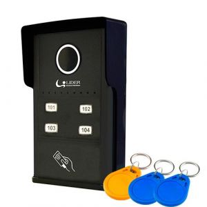 Porteiro Coletivo Smart RFID Interfone 4 Pontos LR 804R C/ Controlador de Acesso Lider