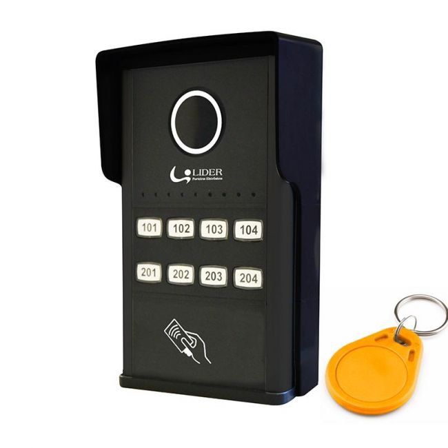 Porteiro Coletivo Smart RFID Interfone 8 Pontos LR 808R C/ Controlador de Acesso Lider