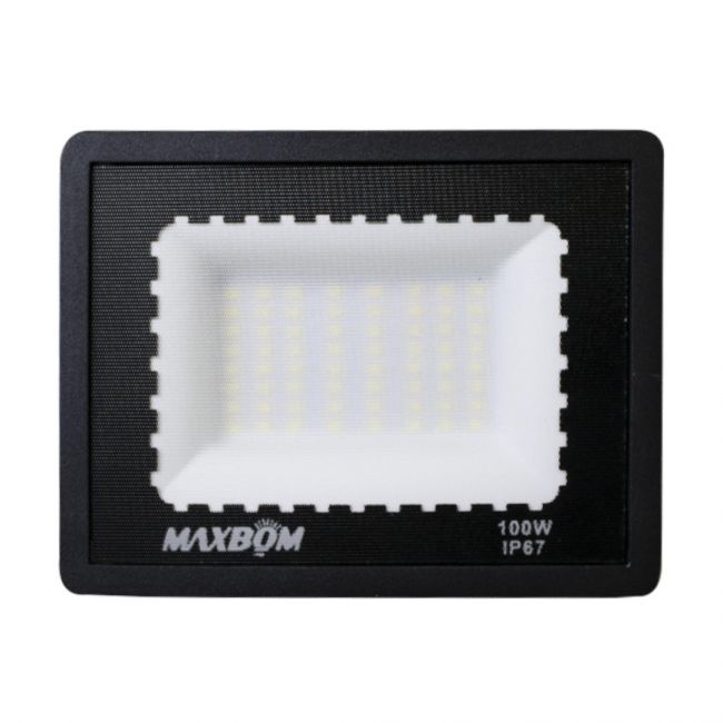 Refletor LED 100W SMD Holofote Slim Flood Light Maxbom