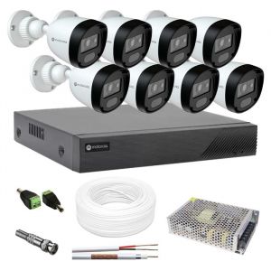 Sistema de Vigilância Completo Motorola Câmeras de Segurança Full HD Kit CFTV 8 Canais