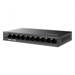 Switch 10 Portas Fast Ethernet Com 8 Portas PoE+ e 2 Portas Uplink S1010F-P Intelbras 