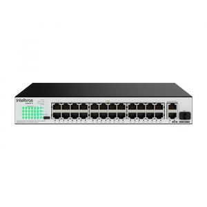 Switch 24 Portas PoE Fast Ethernet + 2 Portas Gigabit S1026F-P Intelbras