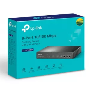 Switch 9 Portas Fast Ethernet c/ 8 Portas PoE+ TL-SF1009P TP-Link