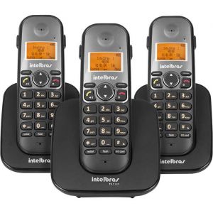  Telefone Sem Fio Digital Com Dois Ramais Adicionais TS 5123 Intelbras