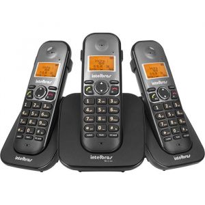  Telefone Sem Fio Digital Com Dois Ramais Adicionais TS 5123 Intelbras