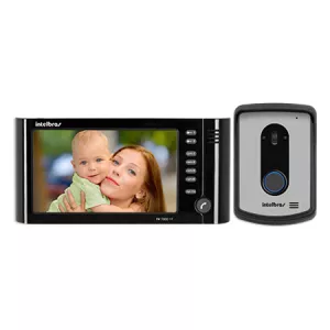 Vídeo Porteiro Intelbras IV 7010 HF Viva Voz LCD Colorido de 7" - Preto