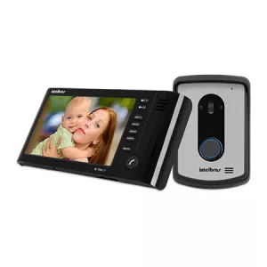 Vídeo Porteiro Intelbras IV 7010 HF Viva Voz LCD Colorido de 7" - Preto